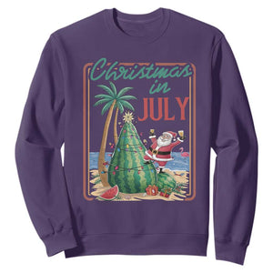 Christmas In July Sweatshirt Funny Santa Watermelon Xmas Tree