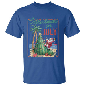 Christmas In July T Shirt Funny Santa Watermelon Xmas Tree