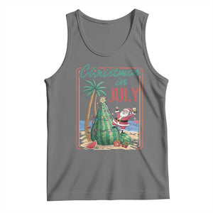 Christmas In July Tank Top Funny Santa Watermelon Xmas Tree