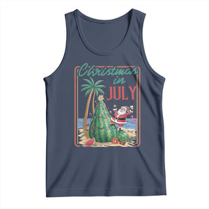 Christmas In July Tank Top Funny Santa Watermelon Xmas Tree