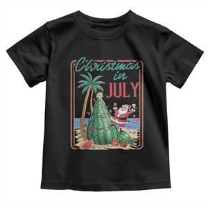 Christmas In July Toddler T Shirt Funny Santa Watermelon Xmas Tree