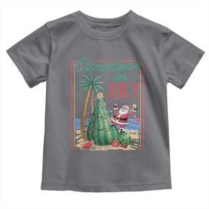 Christmas In July Toddler T Shirt Funny Santa Watermelon Xmas Tree
