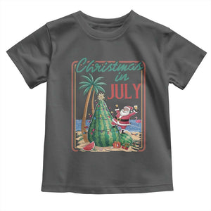 Christmas In July Toddler T Shirt Funny Santa Watermelon Xmas Tree