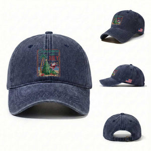 Christmas In July Washed Cotton Baseball Cap Funny Santa Watermelon Xmas Tree TS12 Washed Cap Universal Fit Navy Print Your Wear