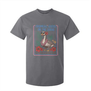 Funny Hawaiian Beach Vacation Graphic T Shirt For Kid Tropical Goose On The Loose TS12 Charcoal Print Your Wear