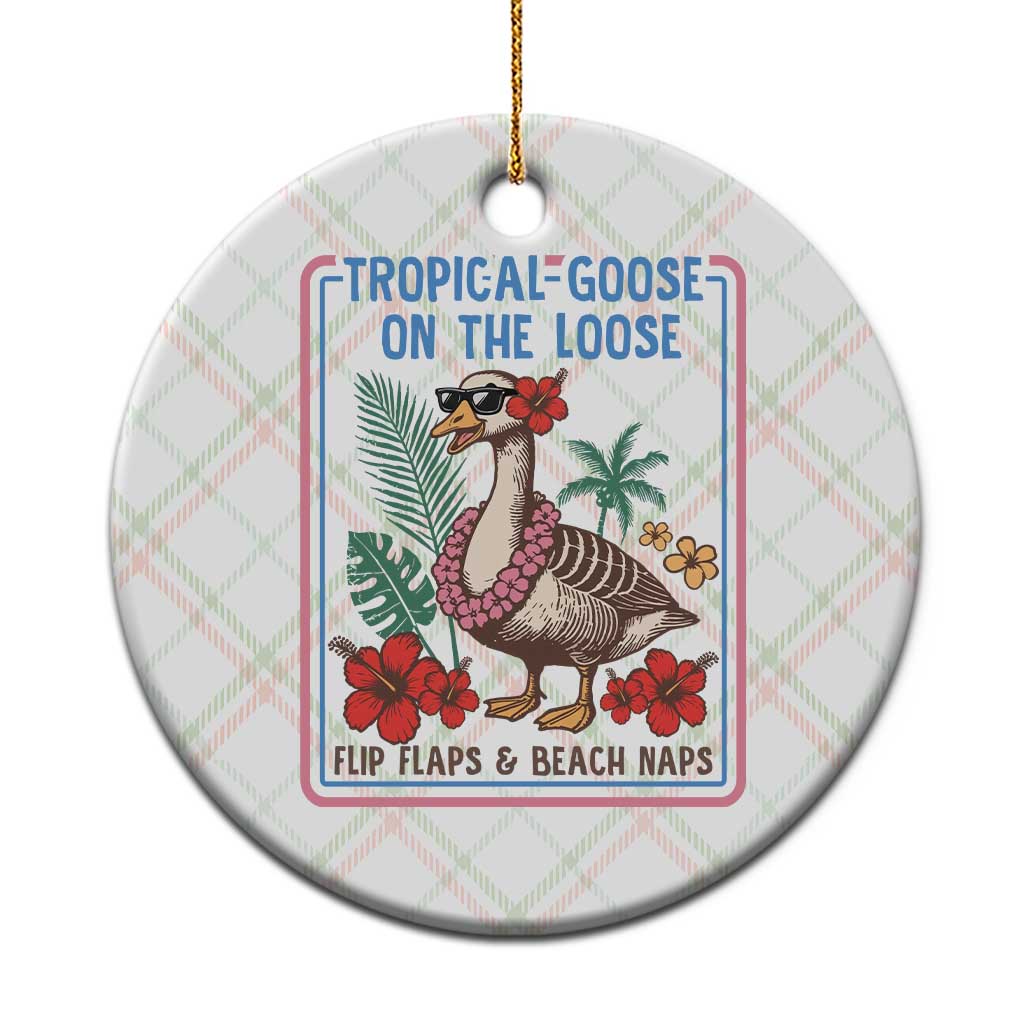 Funny Hawaiian Beach Vacation Graphic Ceramic Ornament Tropical Goose On The Loose TS12 1pc Christmas Plaid Print Your Wear