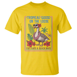 Funny Hawaiian Beach Vacation Graphic T Shirt Tropical Goose On The Loose TS12 Daisy Print Your Wear