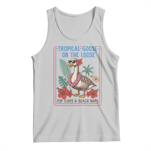 Funny Hawaiian Beach Vacation Graphic Tank Top Tropical Goose On The Loose