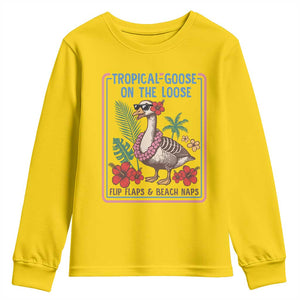 Funny Hawaiian Beach Vacation Graphic Youth Sweatshirt Tropical Goose On The Loose TS12 Daisy Print Your Wear