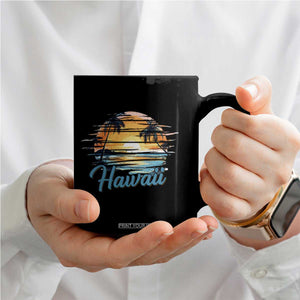 Retro Sunset Palm Tree Hawaii Coffee Mug Tropical Vacation Graphic