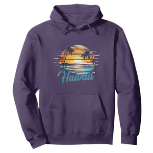 Retro Sunset Palm Tree Hawaii Hoodie Tropical Vacation Graphic TS12 Purple Print Your Wear