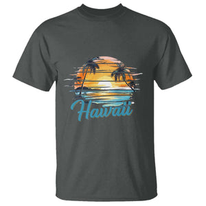 Retro Sunset Palm Tree Hawaii T Shirt Tropical Vacation Graphic