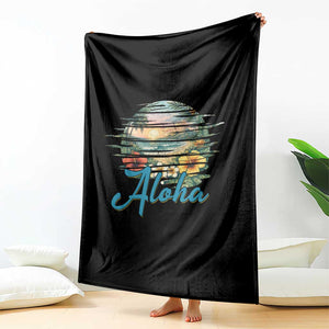 Vintage Hawaii Hibiscus Floral Throw Blanket Tropical Beach Vacation Graphic TS12 Print Your Wear