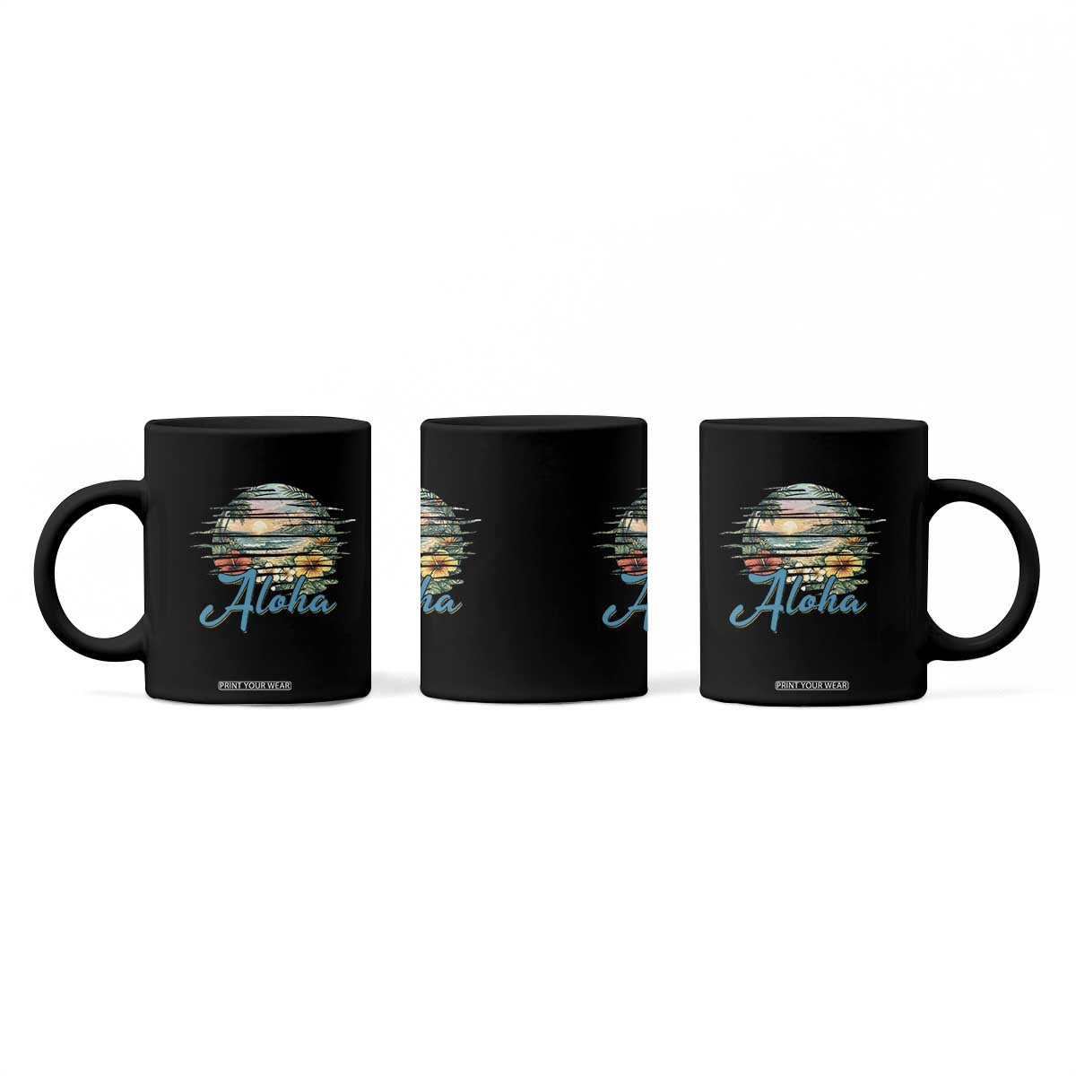 Vintage Hawaii Hibiscus Floral Coffee Mug Tropical Beach Vacation Graphic TS12 Print Your Wear