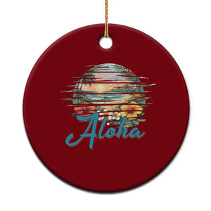 Vintage Hawaii Hibiscus Floral Ceramic Ornament Tropical Beach Vacation Graphic TS12 1pc Red Print Your Wear