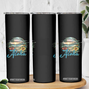 Vintage Hawaii Hibiscus Floral Skinny Tumbler Tropical Beach Vacation Graphic TS12 Print Your Wear