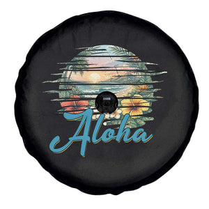 Vintage Hawaii Hibiscus Floral Spare Tire Cover Tropical Beach Vacation Graphic TS12 Print Your Wear
