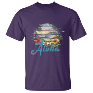Vintage Hawaii Hibiscus Floral T Shirt Tropical Beach Vacation Graphic TS12 Purple Print Your Wear