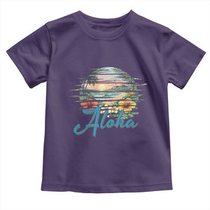 Vintage Hawaii Hibiscus Floral Toddler T Shirt Tropical Beach Vacation Graphic TS12 Purple Print Your Wear