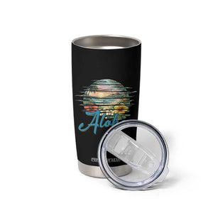 Vintage Hawaii Hibiscus Floral Tumbler Cup Tropical Beach Vacation Graphic TS12 Print Your Wear
