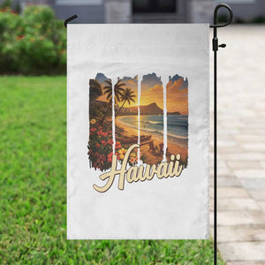 Vintage Hawaii Beach Travel Garden Flag Sunset Ocean Landscape