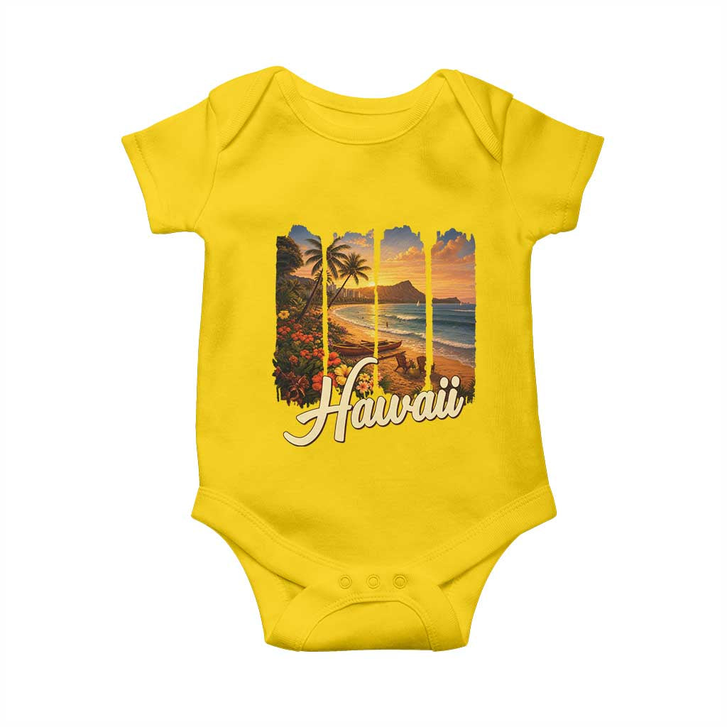Vintage Hawaii Beach Travel Baby Onesie Sunset Ocean Landscape TS12 Daisy Print Your Wear