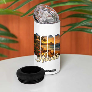 Vintage Hawaii Beach Travel 4 in 1 Can Cooler Tumbler Sunset Ocean Landscape TS12 Print Your Wear