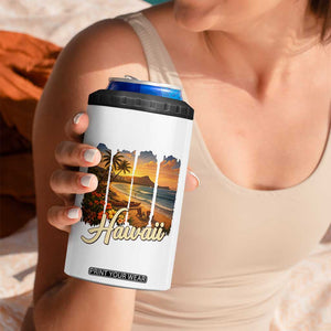 Vintage Hawaii Beach Travel 4 in 1 Can Cooler Tumbler Sunset Ocean Landscape TS12 Print Your Wear