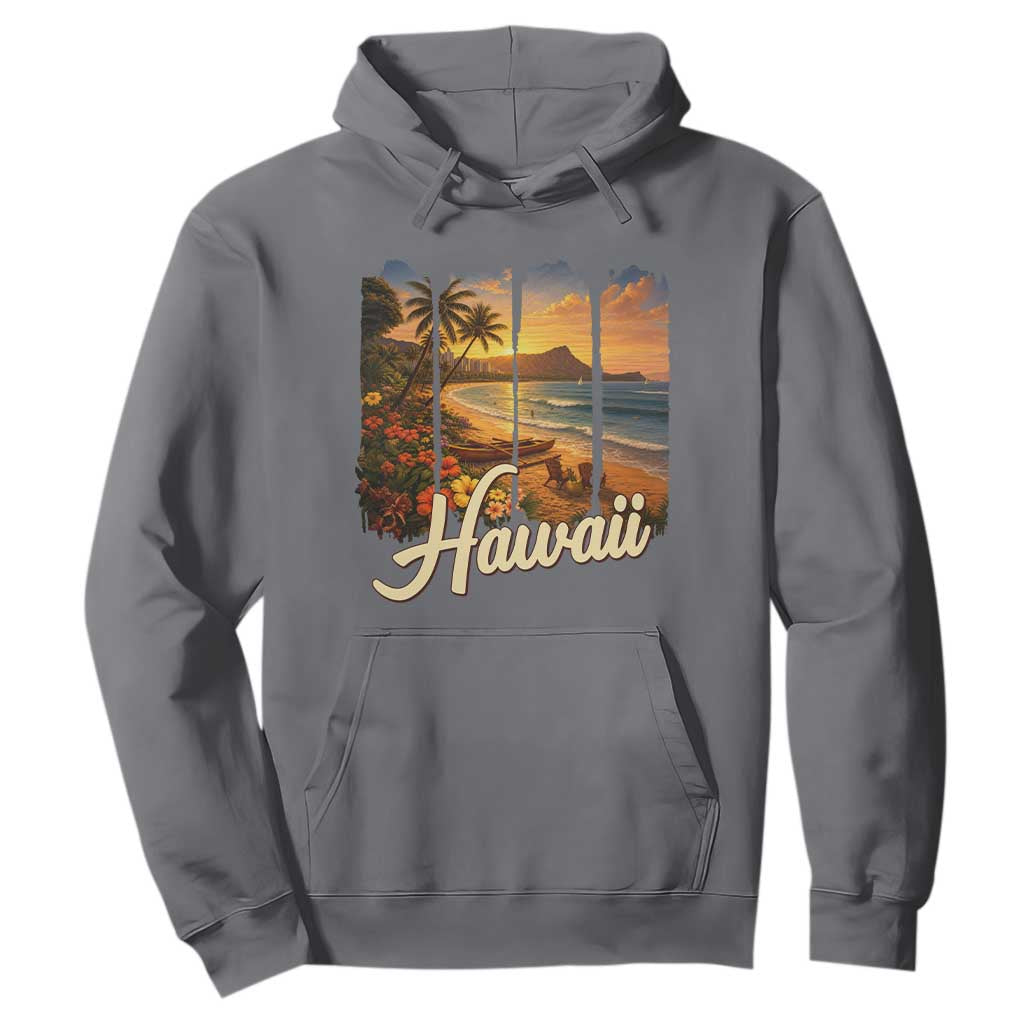 Vintage Hawaii Beach Travel Hoodie Sunset Ocean Landscape TS12 Charcoal Print Your Wear