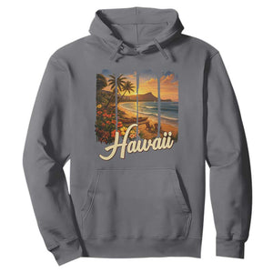 Vintage Hawaii Beach Travel Hoodie Sunset Ocean Landscape TS12 Charcoal Print Your Wear