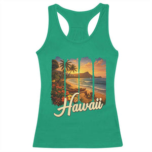 Vintage Hawaii Beach Travel Racerback Tank Top Sunset Ocean Landscape TS12 Irish Green Print Your Wear