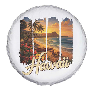 Vintage Hawaii Beach Travel Spare Tire Cover Sunset Ocean Landscape TS12 Print Your Wear
