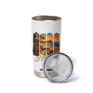 Vintage Hawaii Beach Travel Tumbler Cup Sunset Ocean Landscape TS12 Print Your Wear