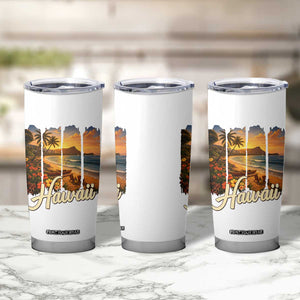 Vintage Hawaii Beach Travel Tumbler Cup Sunset Ocean Landscape TS12 Print Your Wear