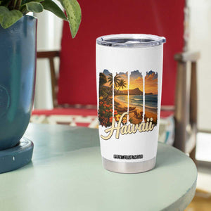 Vintage Hawaii Beach Travel Tumbler Cup Sunset Ocean Landscape TS12 Print Your Wear