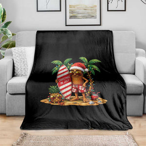 Funny Tung Tung Sahur Christmas In July Throw Blanket Beach Party Vacation TS12 Print Your Wear