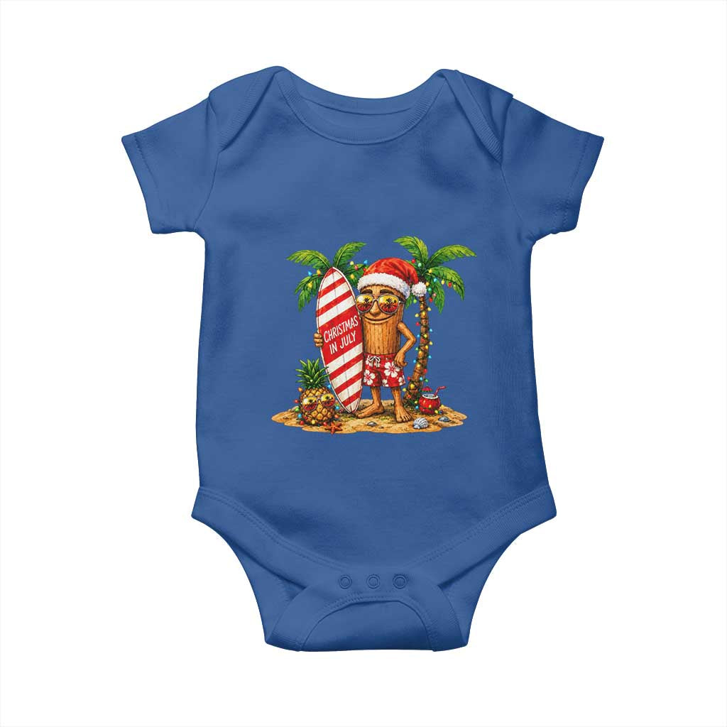 Funny Tung Tung Sahur Christmas In July Baby Onesie Beach Party Vacation TS12 Royal Blue Print Your Wear