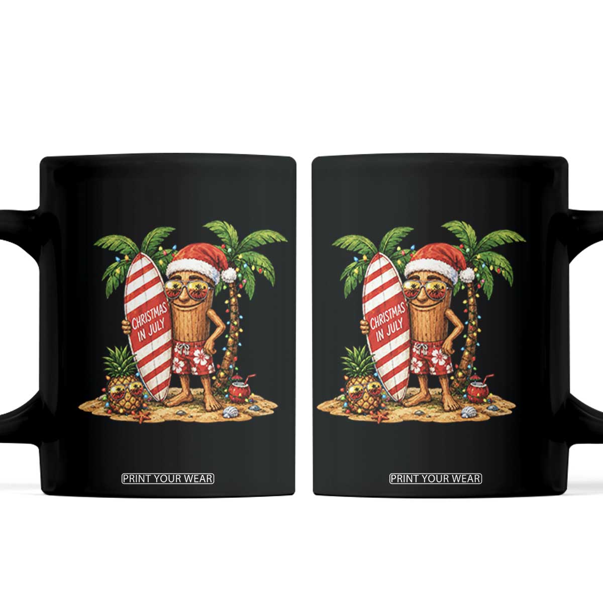 Funny Tung Tung Sahur Christmas In July Coffee Mug Beach Party Vacation