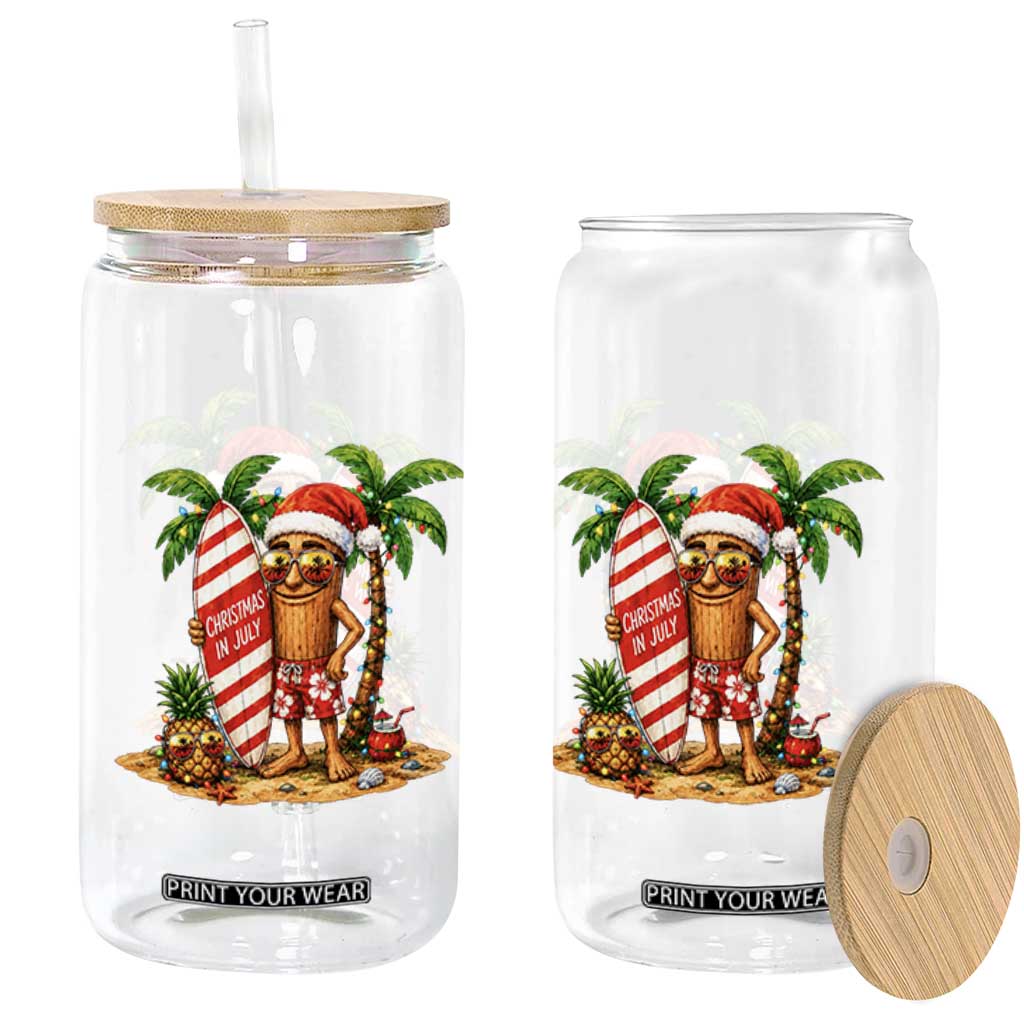Funny Tung Tung Sahur Christmas In July Glass Can Beach Party Vacation TS12 Print Your Wear