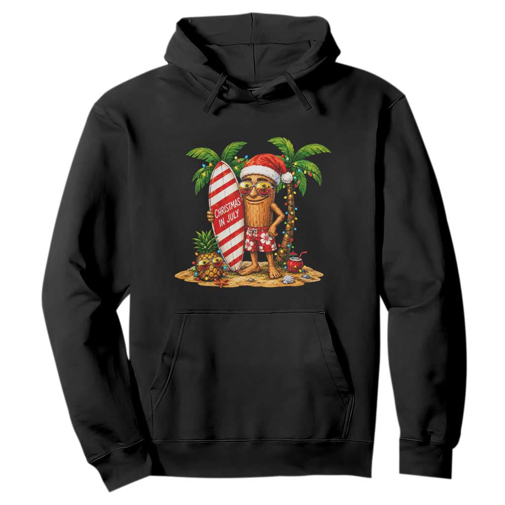 Funny Tung Tung Sahur Christmas In July Hoodie Beach Party Vacation TS12 Black Print Your Wear