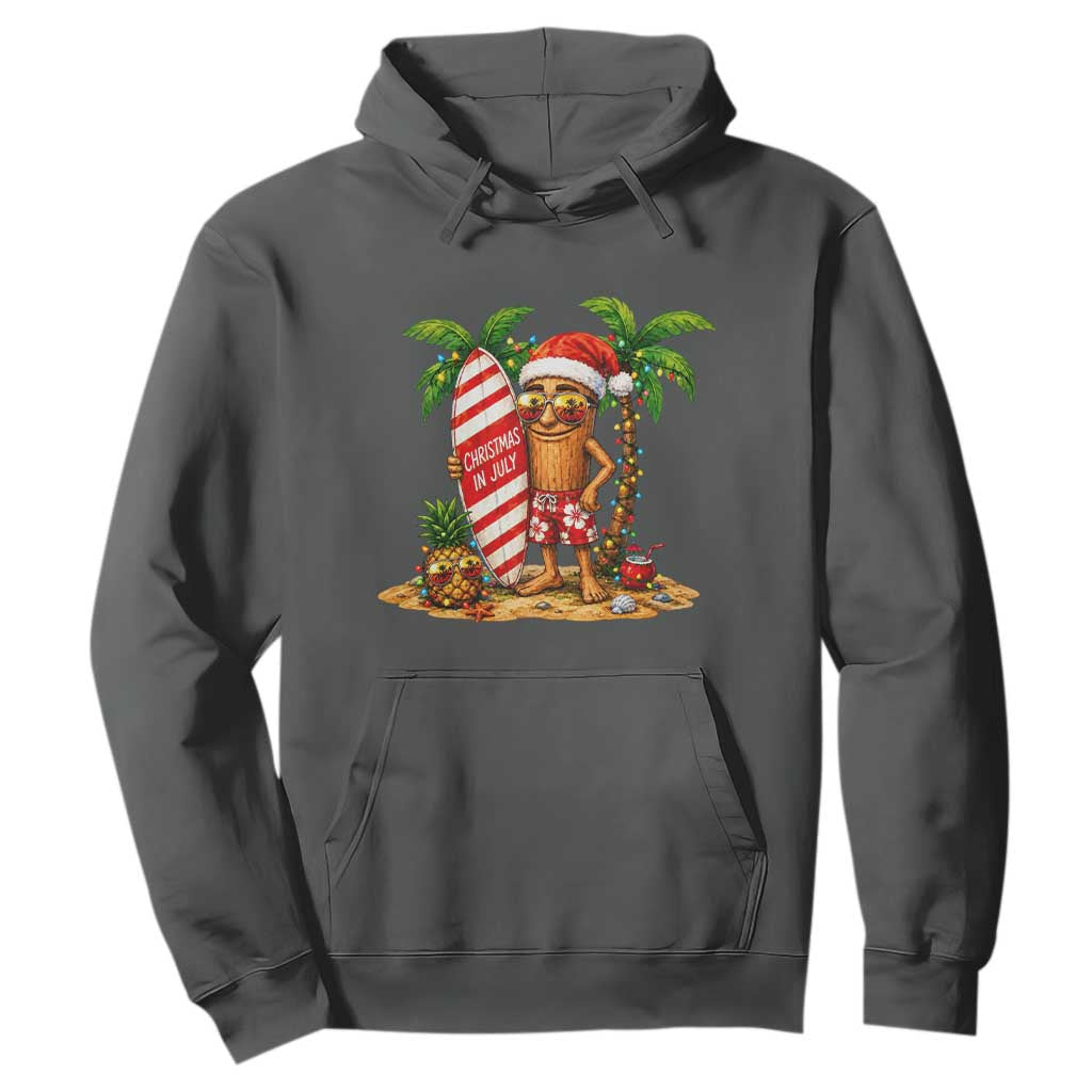 Funny Tung Tung Sahur Christmas In July Hoodie Beach Party Vacation TS12 Dark Heather Print Your Wear