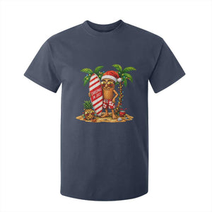 Funny Tung Tung Sahur Christmas In July T Shirt For Kid Beach Party Vacation TS12 Navy Print Your Wear