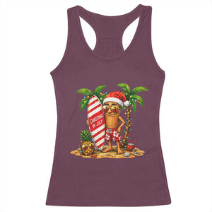 Funny Tung Tung Sahur Christmas In July Racerback Tank Top Beach Party Vacation TS12 Maroon Print Your Wear