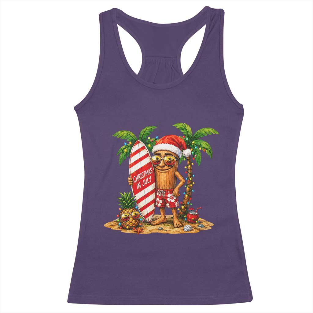 Funny Tung Tung Sahur Christmas In July Racerback Tank Top Beach Party Vacation TS12 Purple Print Your Wear