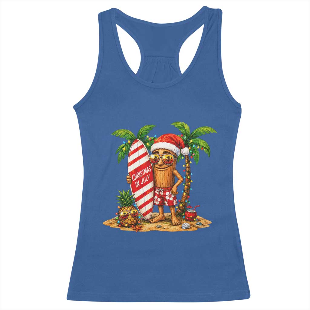 Funny Tung Tung Sahur Christmas In July Racerback Tank Top Beach Party Vacation TS12 Royal Blue Print Your Wear