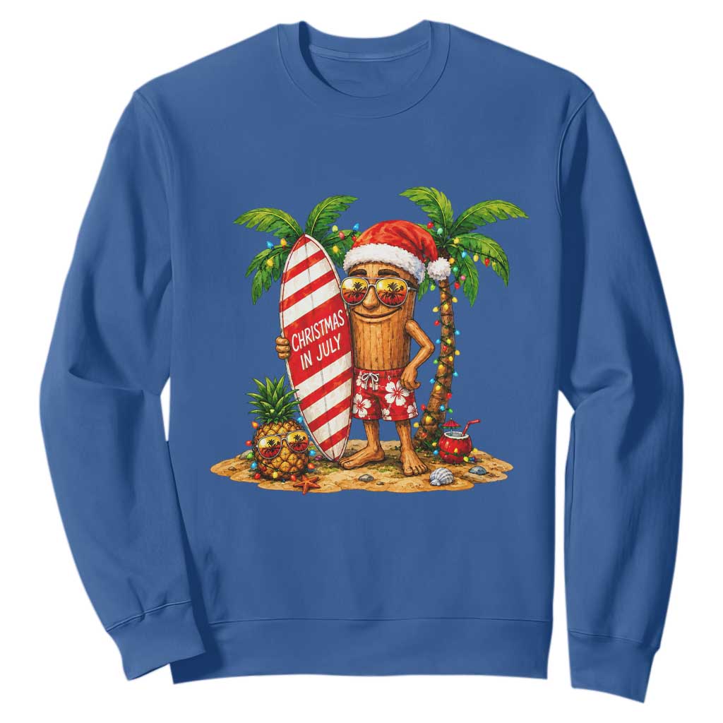 Funny Tung Tung Sahur Christmas In July Sweatshirt Beach Party Vacation TS12 Royal Blue Print Your Wear