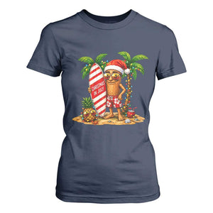 Funny Tung Tung Sahur Christmas In July T Shirt For Women Beach Party Vacation TS12 Navy Print Your Wear