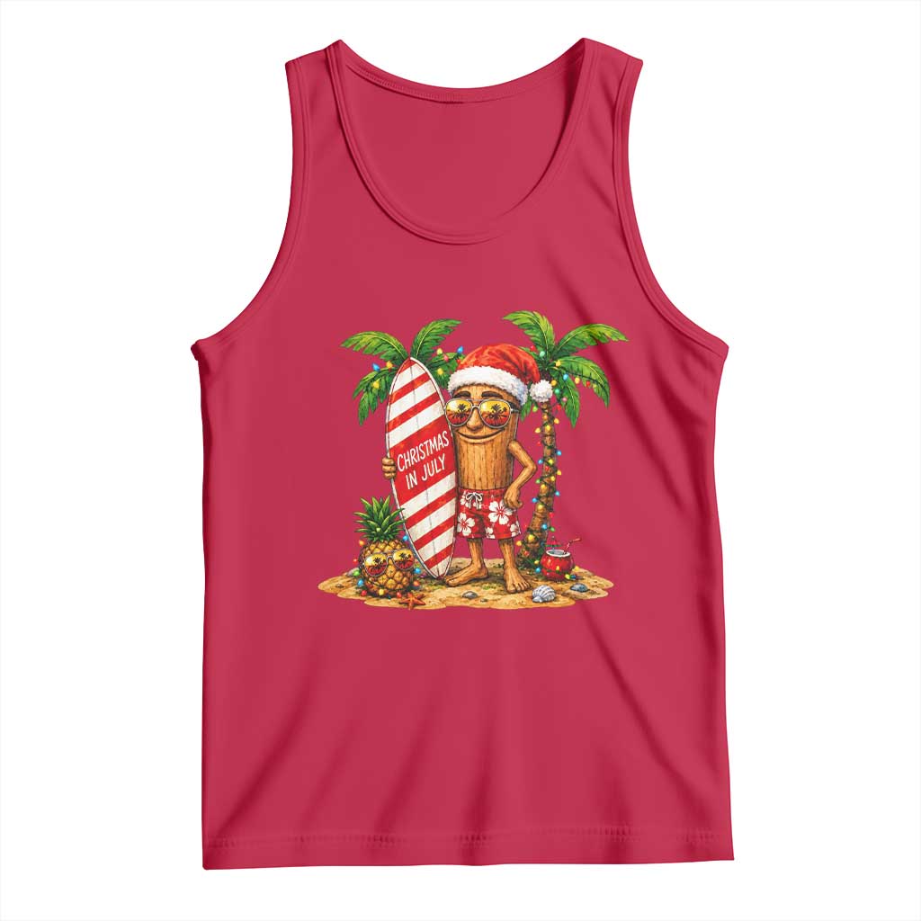 Funny Tung Tung Sahur Christmas In July Tank Top Beach Party Vacation TS12 Red Print Your Wear