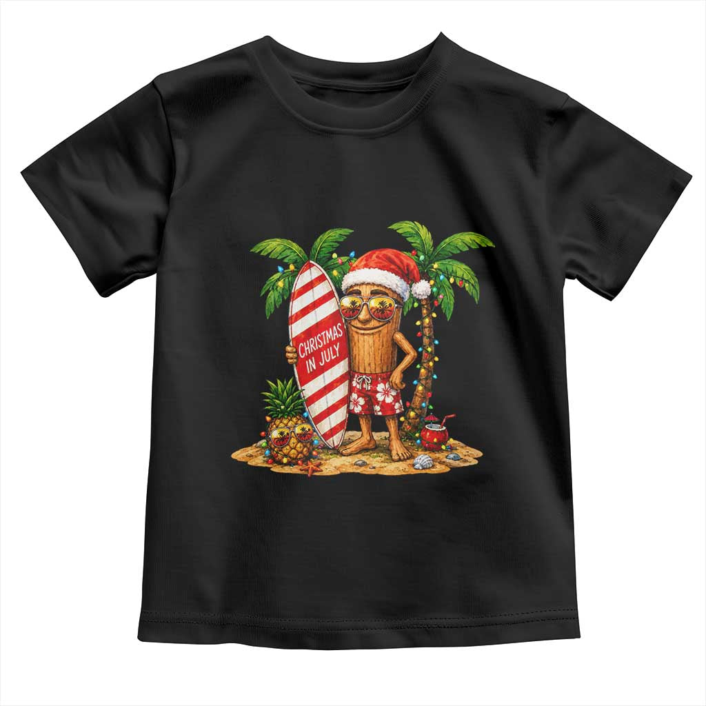 Funny Tung Tung Sahur Christmas In July Toddler T Shirt Beach Party Vacation TS12 Black Print Your Wear