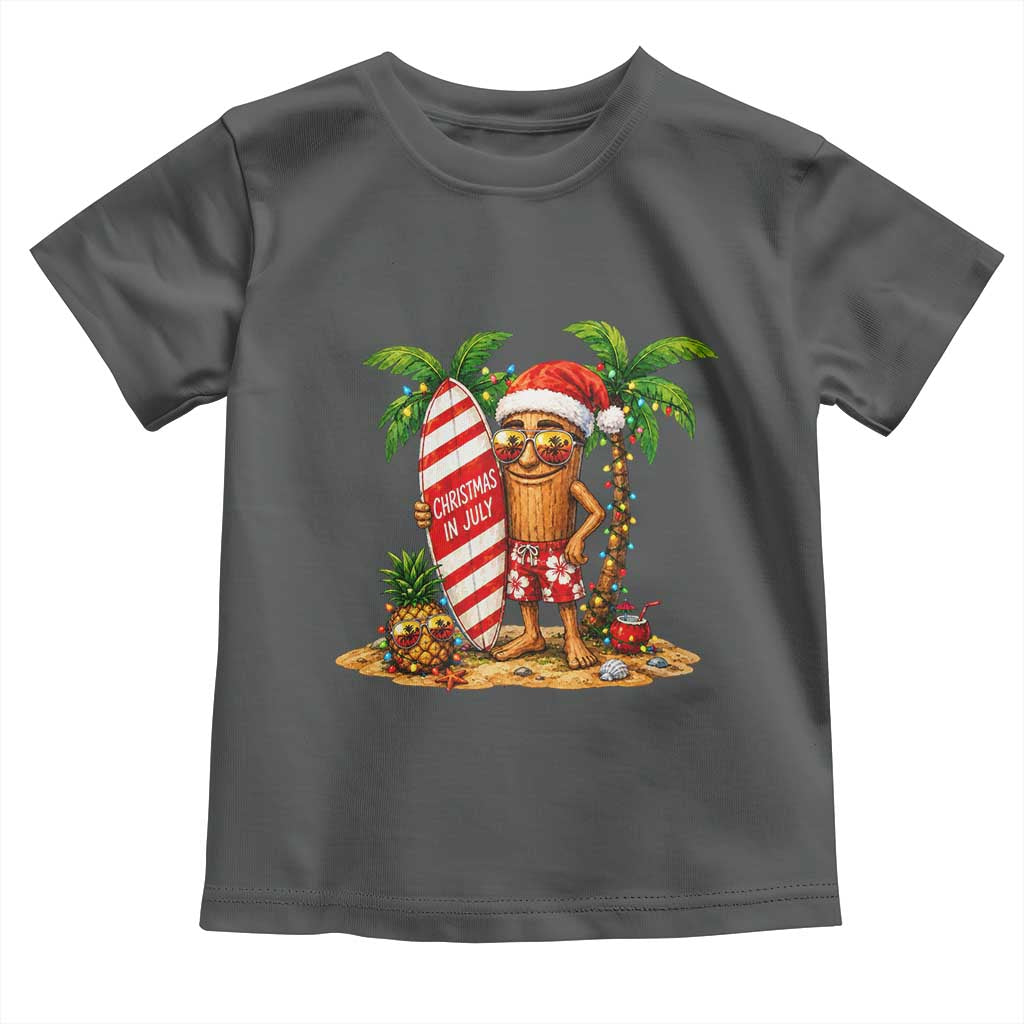 Funny Tung Tung Sahur Christmas In July Toddler T Shirt Beach Party Vacation TS12 Dark Heather Print Your Wear